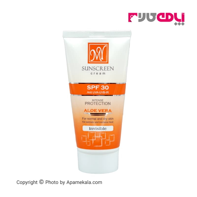 کرم ضد آفتاب بی رنگ مای (my) spf30 حاوی آلوئه ورا مناسب پوست نرمال و خشک
