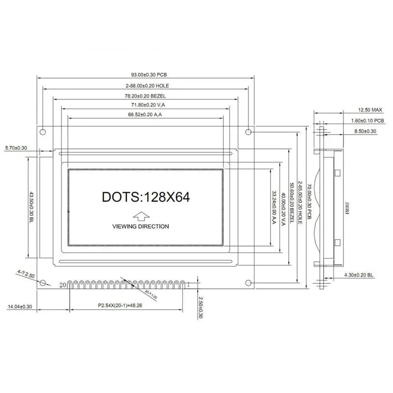 ال سی دی 128*64 سبز LCD 64 128 Green — تصویر ۵