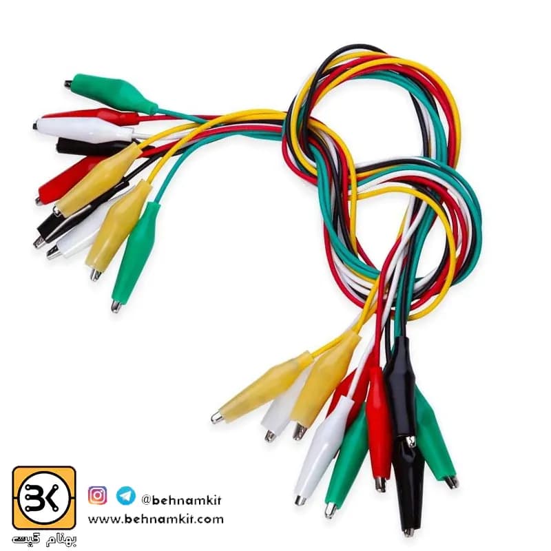 گیره سوسماری سیم‌دار کوچک Crocodile clips 35mm