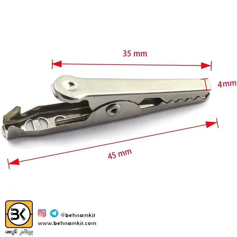 گیره سوسماری تکی بزرگ Crocodile clips — تصویر ۲