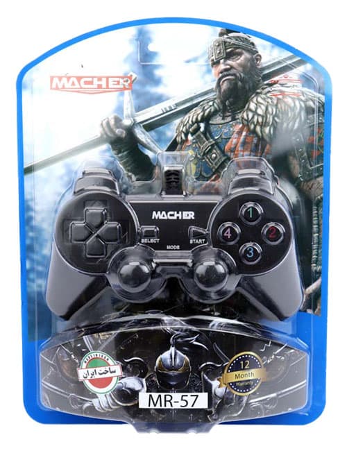دسته بازی سیمی شوک‌دار Macher مدل MR-57 مشکی