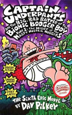 کتاب انگليسی Captain Underpants and the Big Bad Battle of the Bionic Booger Boy Part 1 The Night of the Nasty Nostril Nuggets (Captai
