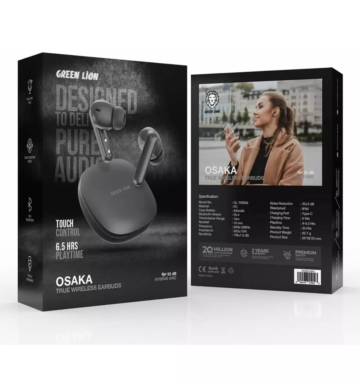 ایرپاد گرین لاین مدل Green Lion Osaka TWS Earbuds | Osaka TWS Earbuds