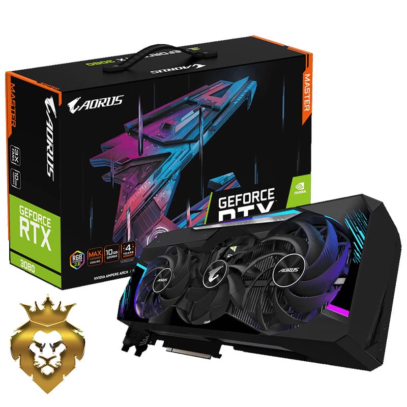 کارت گرافیک انویدیا گیگابایت آئوروس مستر VGA Gigabyte Nvidia GeForce RTX 3080 Aorus Master 10GB GDDR6X