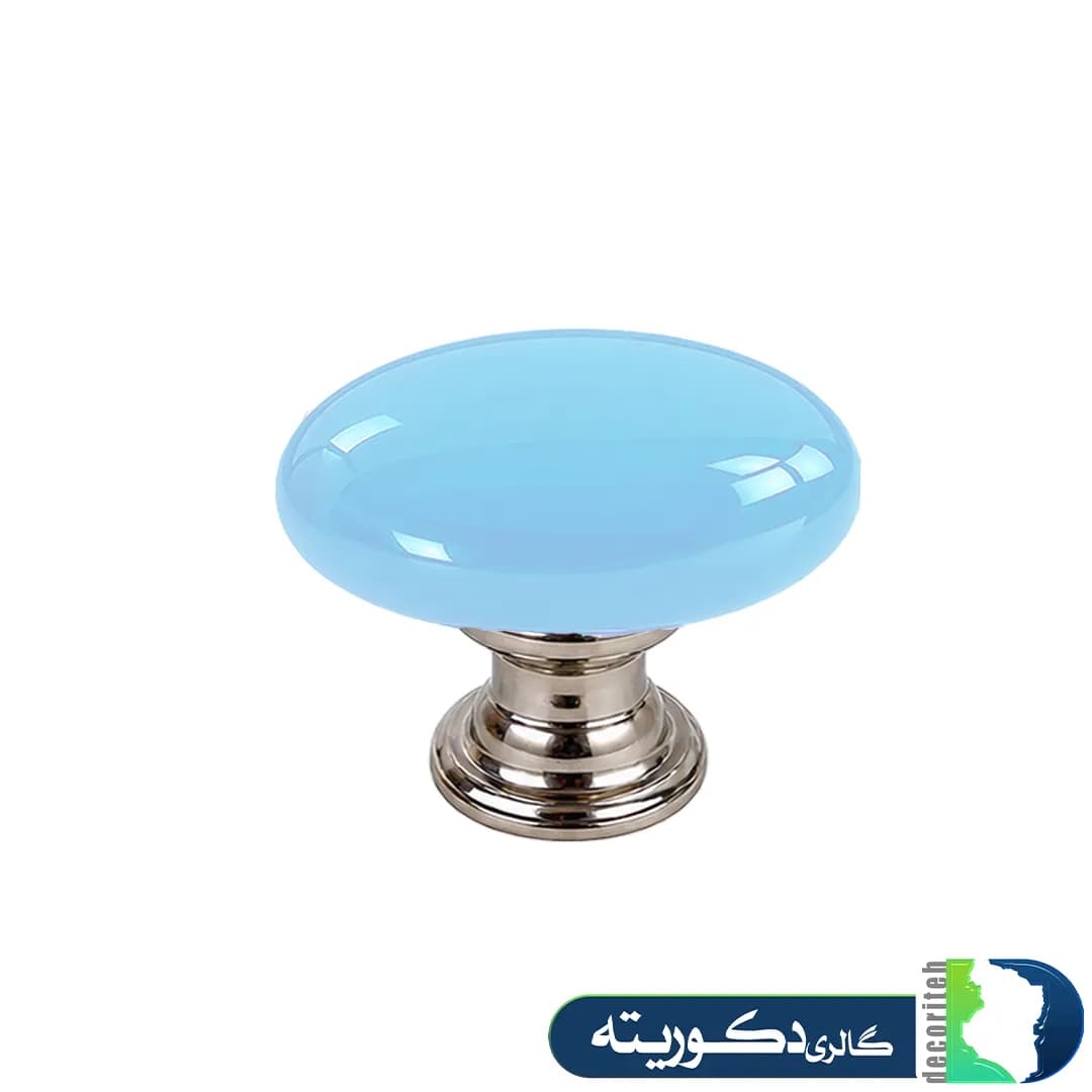 دستگیره تک پیچ عروسکی سرامیکی پایه برنجی برند کاپران — تصویر ۲