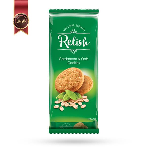 12 بسته کوکی رلیش Relish مدل هل و جو دوسر Cardamom And Oats وزن 42 گرم (اورجینال)