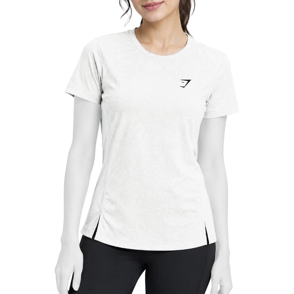 تیشرت ورزشی زنانه طرح دار مدل جیمشارک GYMSHARK کد 401732 — تصویر ۴