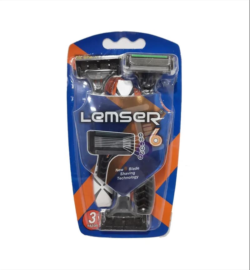 تیغ اصلاح لمسر Lemser مدل 6 لبه 3 عددی وکیوم