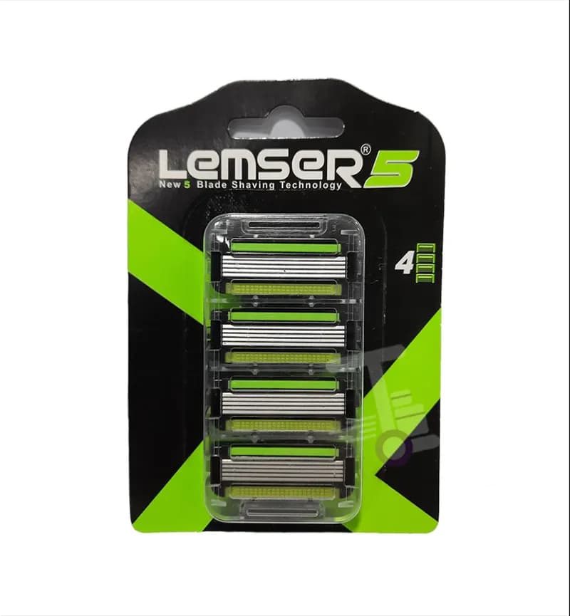 یدک تیغ اصلاح لمسر Lemser مدل 5 لبه 4 عددی