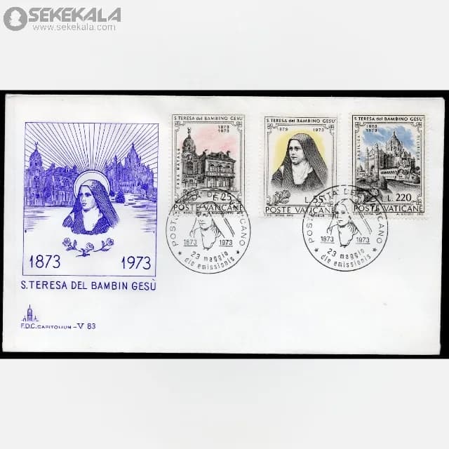 پاکت پستی مهر روز واتیکان 1974
