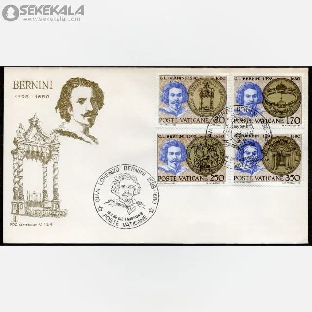 پاکت پستی مهر روز واتیکان 1980