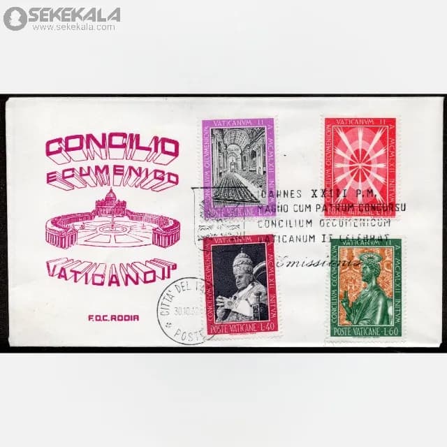 پاکت پستی مهر روز واتیکان 1962