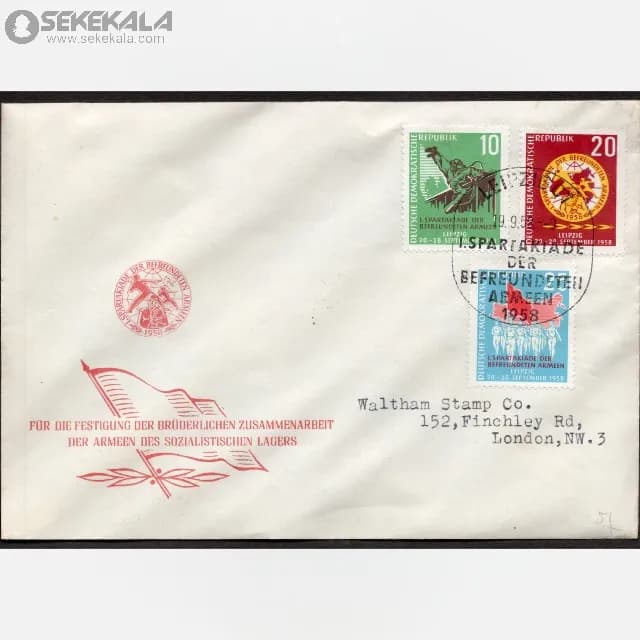 پاکت پستی مهر روز آلمان شرقی 1958