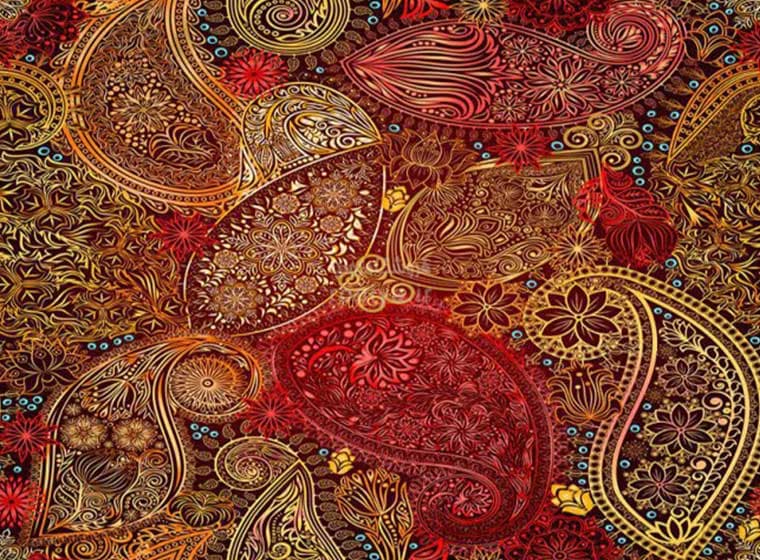 پوستر دیواری سه بعدی انتزاعی ترمه قرمز کد AB-024 — تصویر ۲