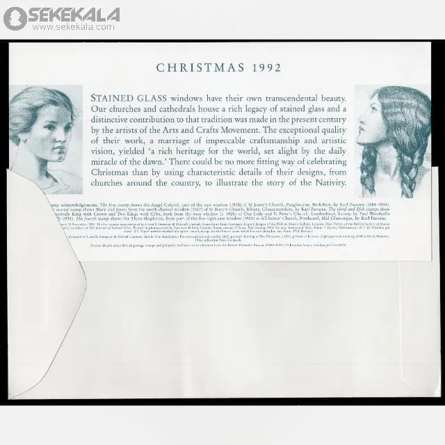 پاکت پستی مهر روز یادبودی کریسمس بریتانیا 1992 (Royal Mail) — تصویر ۲