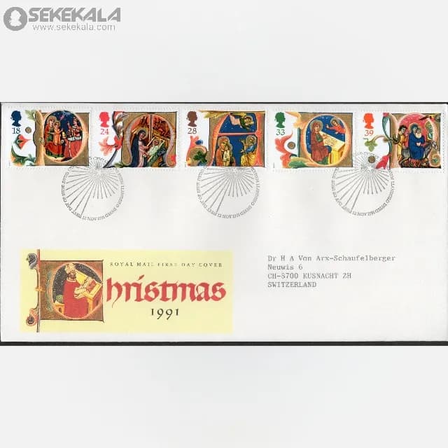 پاکت پستی مهر روز بریتانیا 1991 (Royal Mail)