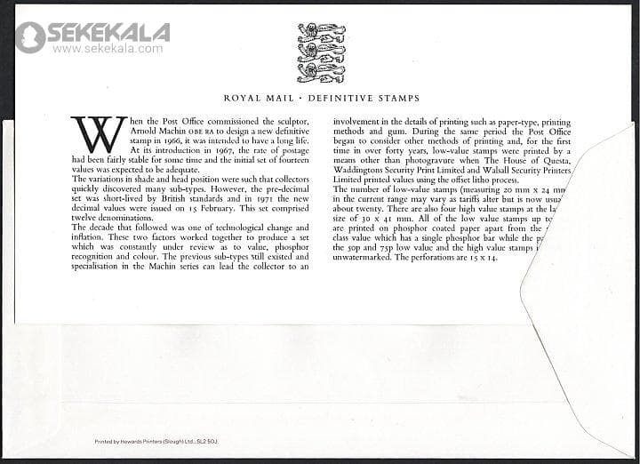 پاکت پستی مهر روز بریتانیا 1987 (Royal Mail) — تصویر ۲