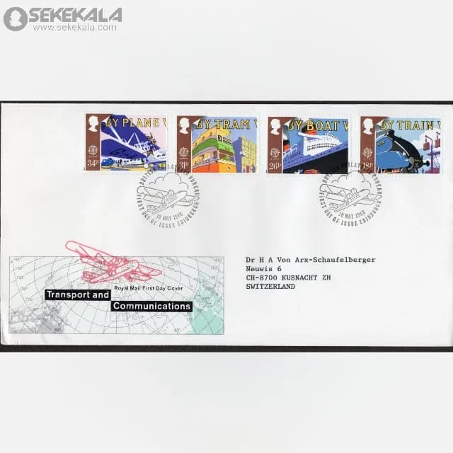 پاکت پستی مهر روز یادبودی حمل و نقل بریتانیا 1988 (Royal Mail)