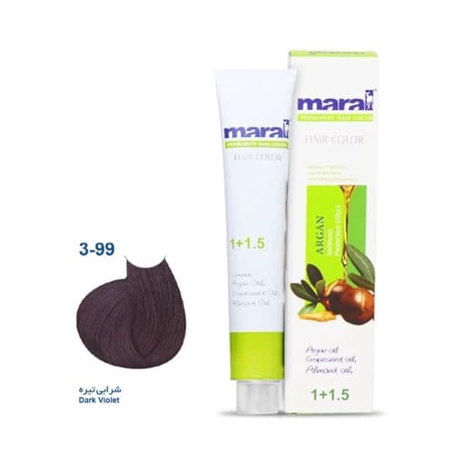 رنگ مو مارال شرابی شماره 3.99 رنگ شرابی تیره حجم 100 میلی لیتر — تصویر ۳