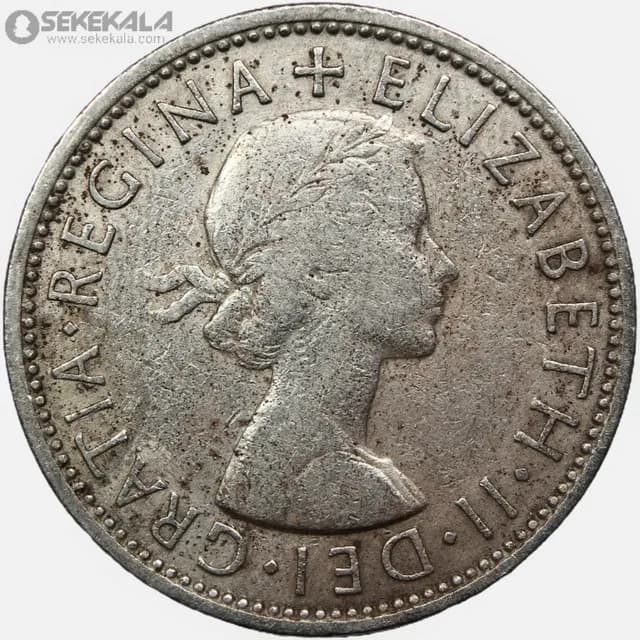 سکه 2 شیلینگ انگلیس 1960 (ملکه الیزابت) — تصویر ۲
