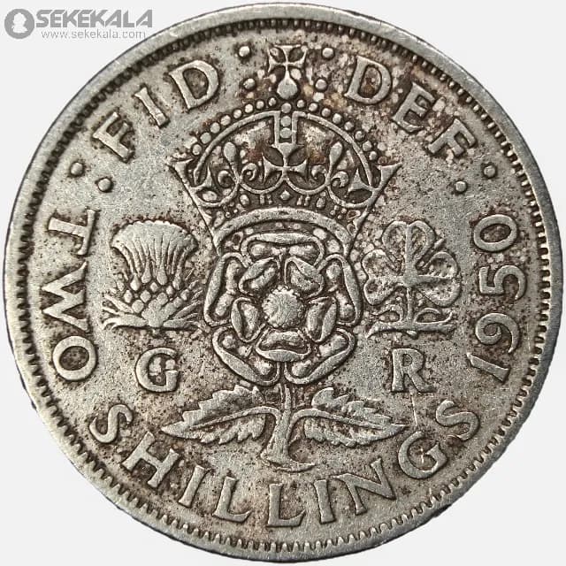 سکه 2 شیلینگ انگلیس 1950 (جرج ششم)