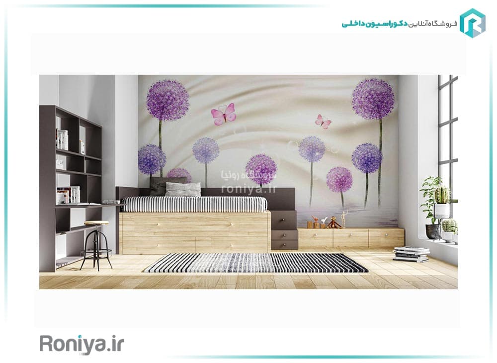 پوستر سه بعدی قاصدک بنفش 3DF-544