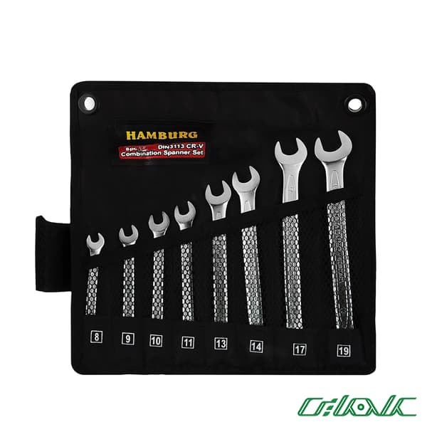 مجموعه 8 عددی آچار یک سر تخت یک سر رینگی هامبورگ مدل H9108 — تصویر ۳