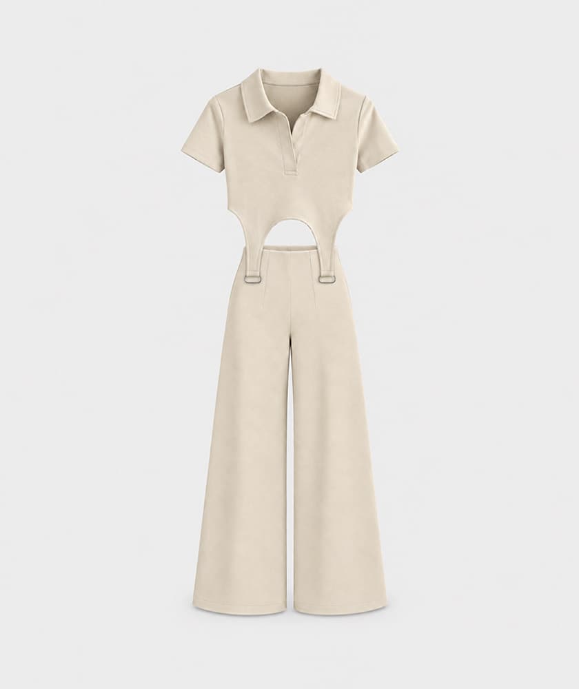 ست پولوکراپ و شلوار واید Zara236