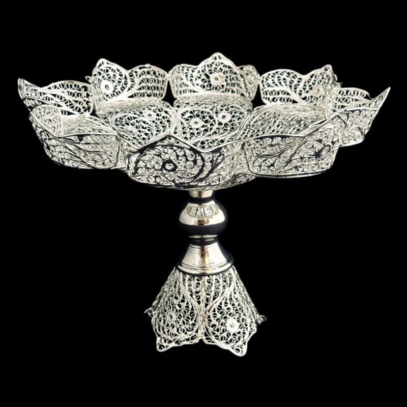 ظروف ملیله کاری میوه خوری سایز کوچک — تصویر ۲