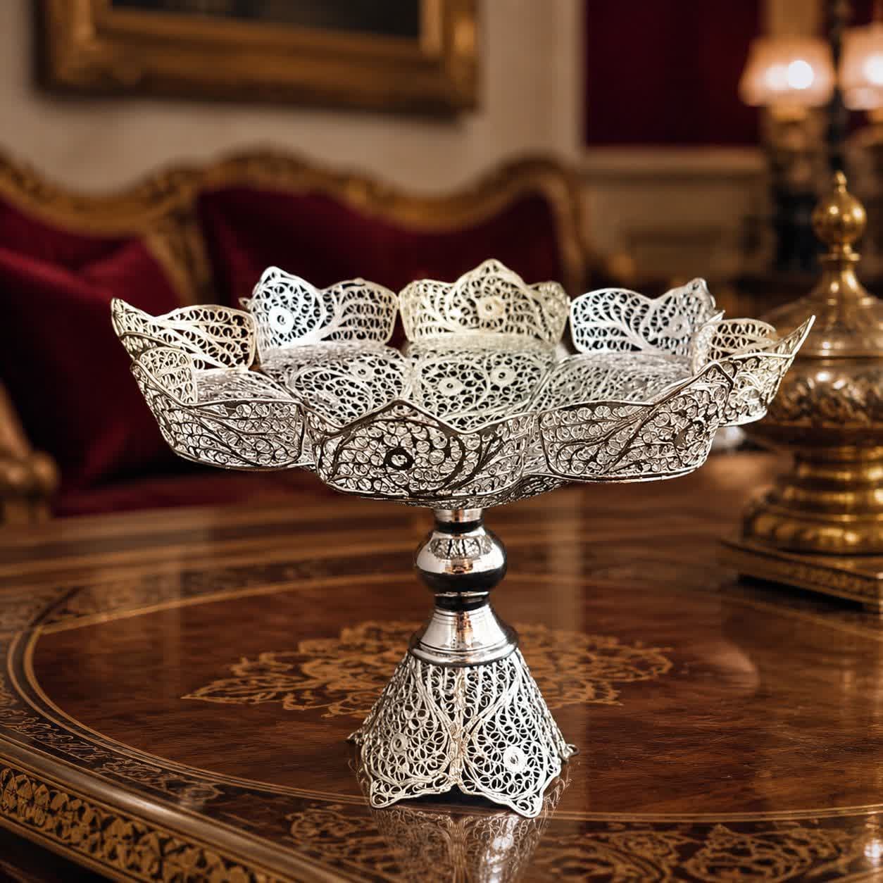 ظروف ملیله کاری میوه خوری سایز کوچک