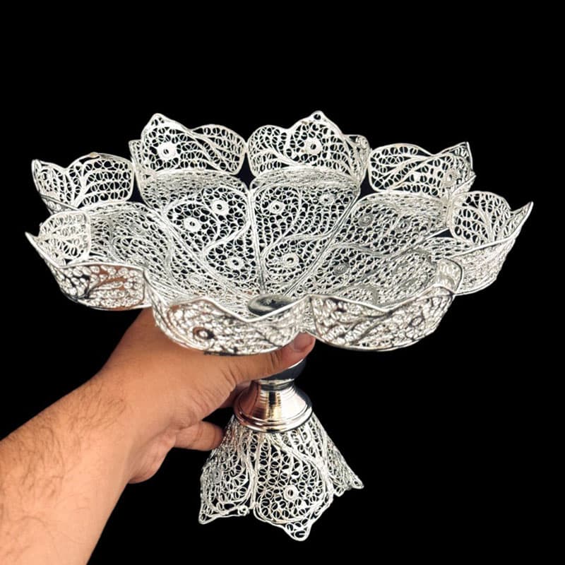 ظروف ملیله کاری میوه خوری سایز کوچک — تصویر ۴
