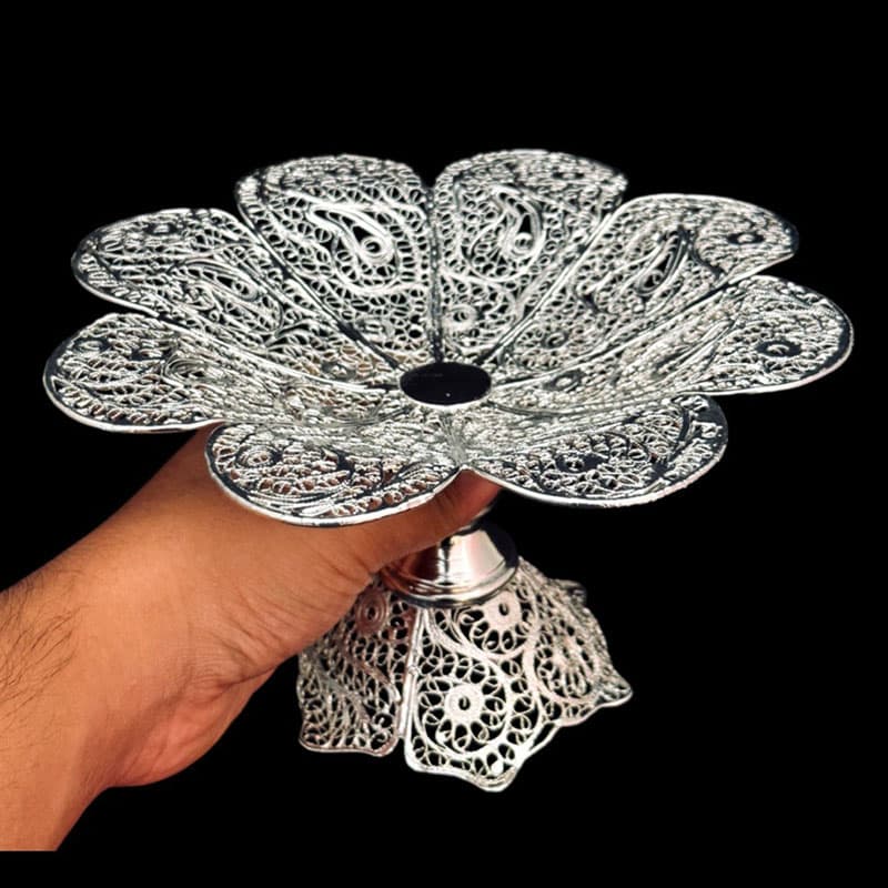 شیرینی خوری ملیله کاری طرح گل کوچیک — تصویر ۳