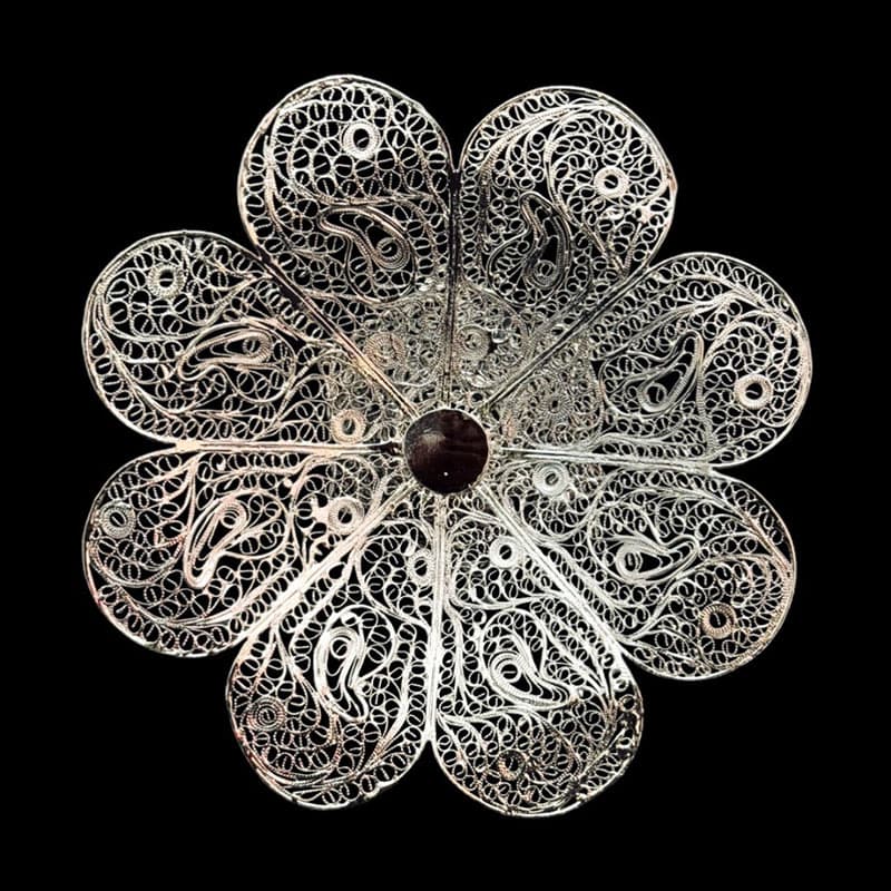 شیرینی خوری ملیله کاری طرح گل کوچیک — تصویر ۵