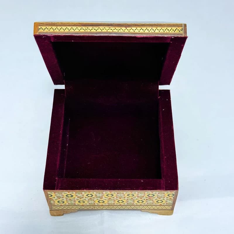 جعبه خاتم کاری پره وارو مدل تذهیب 10در10 — تصویر ۴