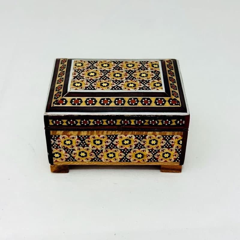 جعبه خاتم کاری استخونی مدل روخاتم 6در8 — تصویر ۴