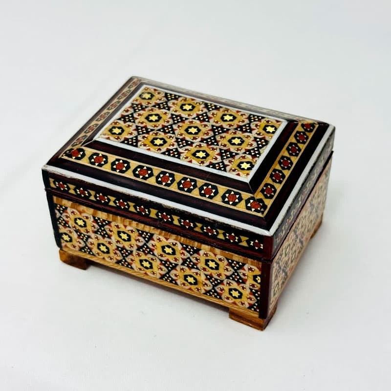 جعبه خاتم کاری استخونی مدل روخاتم 6در8 — تصویر ۲