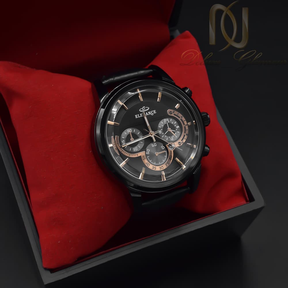 ساعت مردانه الگانس بند چرم مشکی طرح سه موتوره WH-N400 — تصویر ۲
