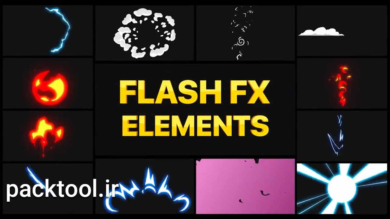 پروژه داوینچی ریزالو پک افکت کارتونی Flash FX Elements Pack 02