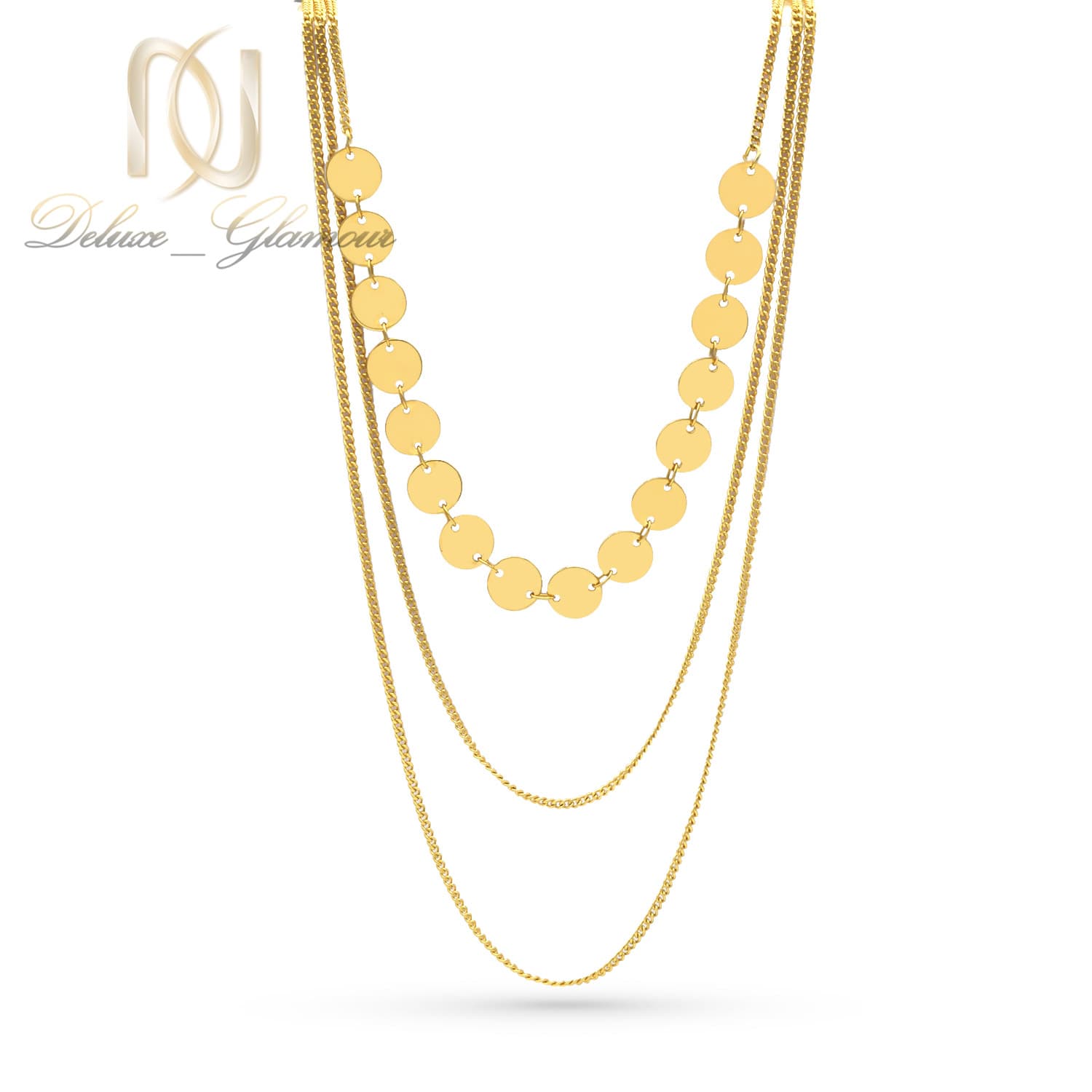 گردنبند استیل زنانه سه ردیفه ne-n112