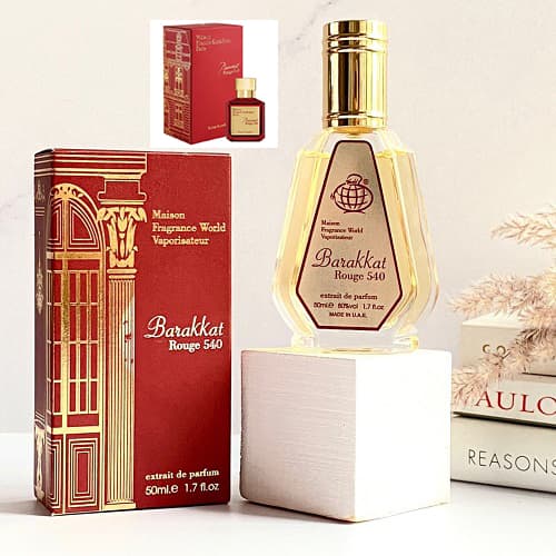 عطر و ادکلن باکارات رژ 540 اکستریت د پارفوم( قرمز) فرگرانس ورلد | Baccarat Rouge 540 Extrait de Parfum حجم 50 میل(شرکتی)