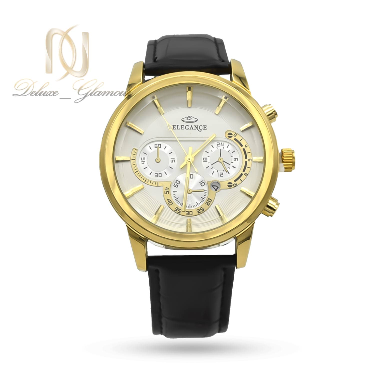 ساعت مردانه الگانس بند چرم طرح سه موتوره wh-n395