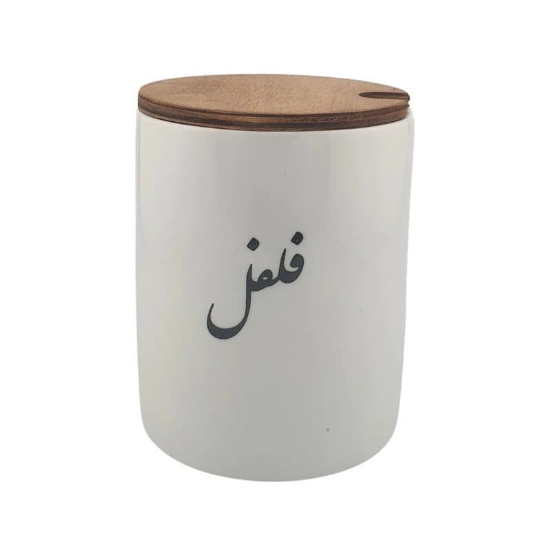 بانکه سرامیکی درب چوبی طرح فلفل