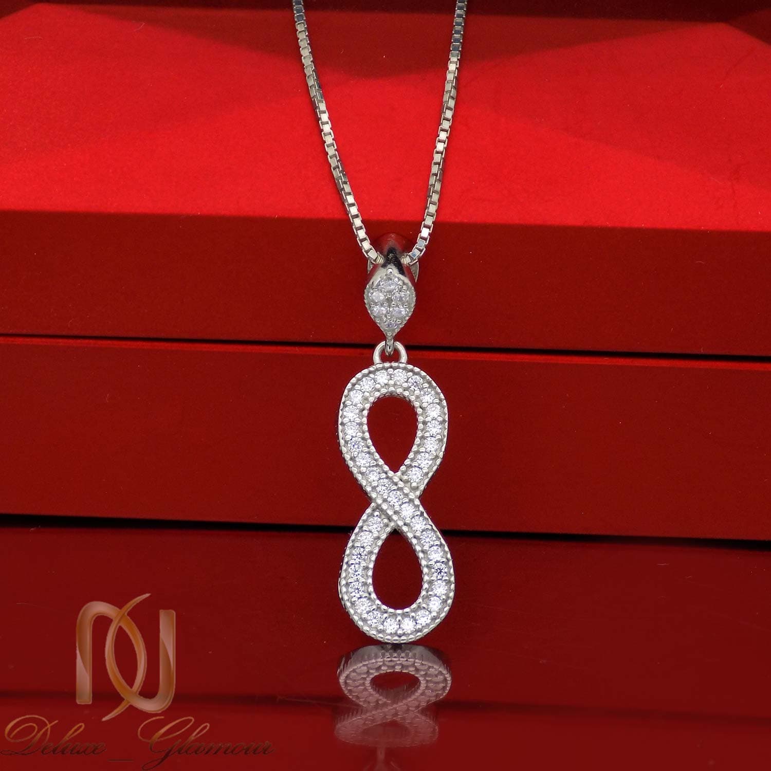 گردنبند نقره بی نهایت دخترانه نگین دار ma-n552 — تصویر ۲