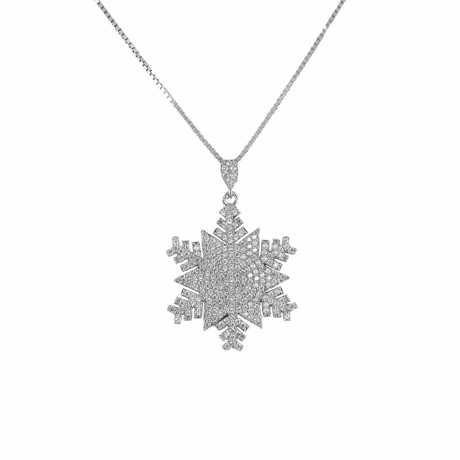 گردنبند دخترانه نقره 925 طرح برف ma-n405