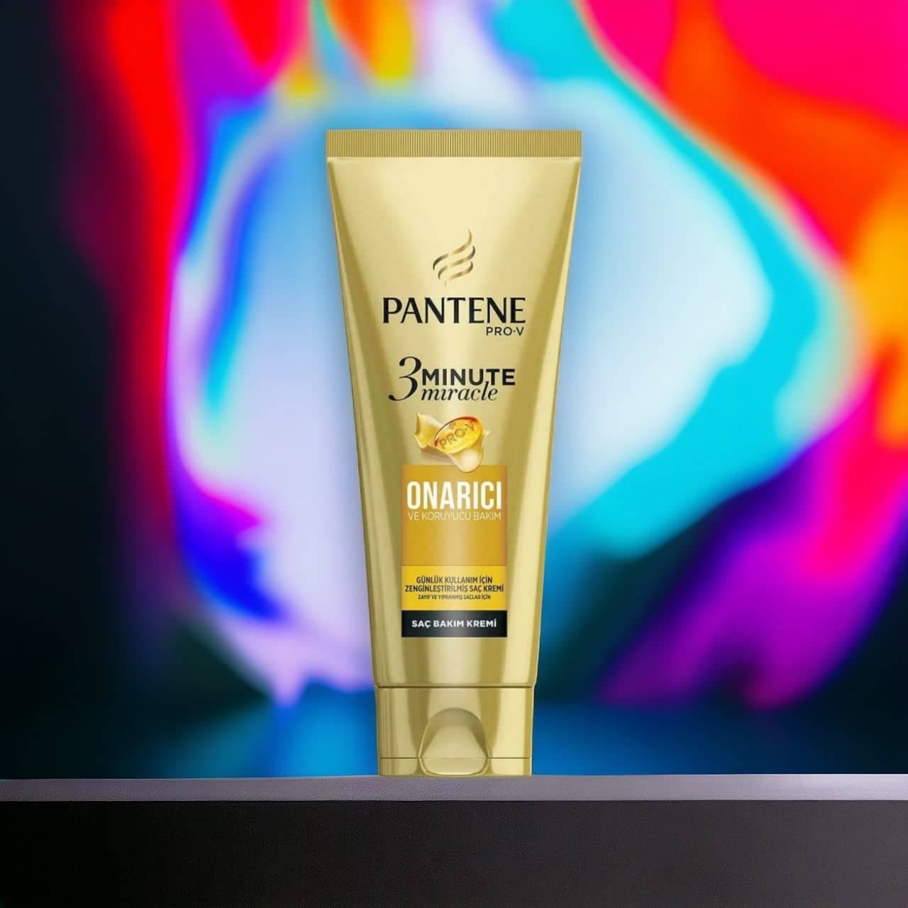 ماسک مو 3 دقیقه ترمیم کننده پنتنPANTENE مدل Onarici طلایی حجم 200 میل — تصویر ۲