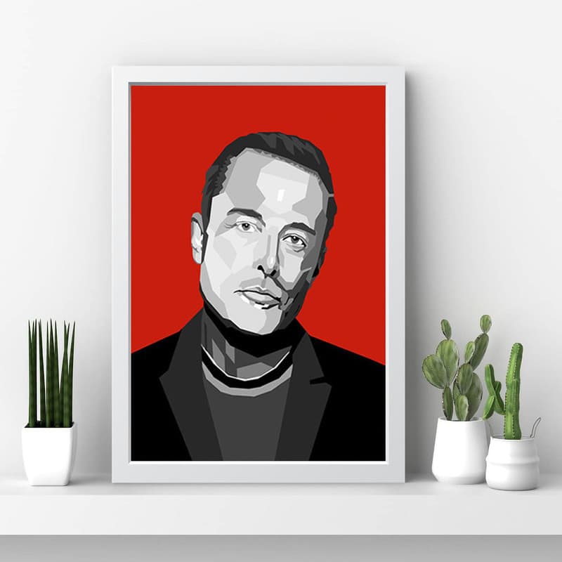 تابلو مدل Elon musk کدm2528-w — تصویر ۴