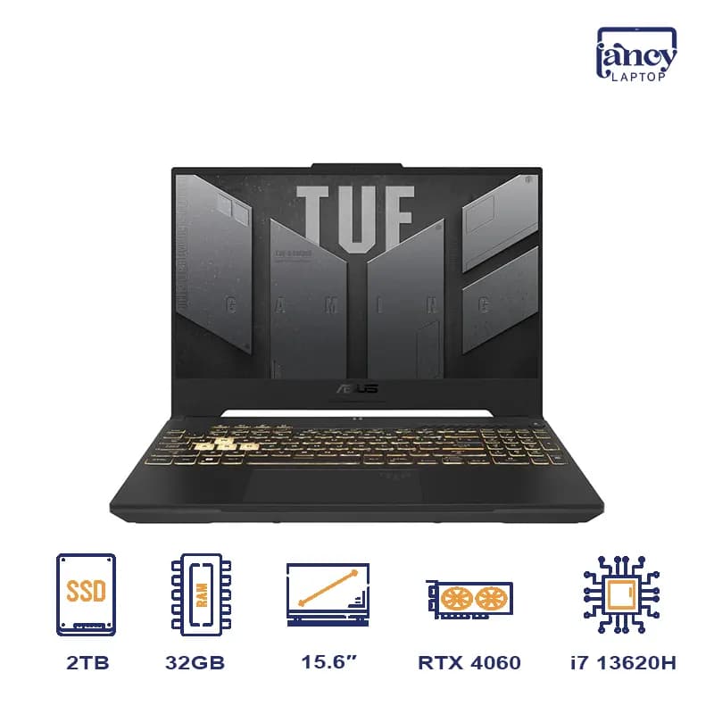 لپ تاپ اپن باکس 15.6 اینچی ایسوس TUF Gaming F15 FX507VV Core i7-13620H 32GB DDR5 2TB SSD RTX 4060 8GB 144Hz