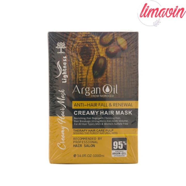 ماسک مو لایتنس Argan Oil فاقد سولفات مناسب انواع مو حجم 900 میلی لیتر