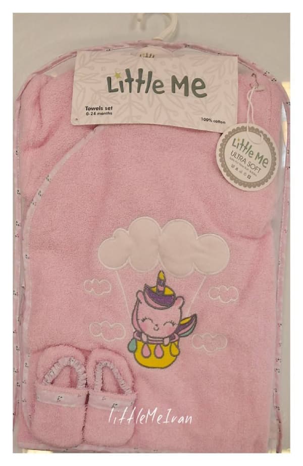 سرویس حوله نوزادی 5 تکه little meطرح یونی کورن