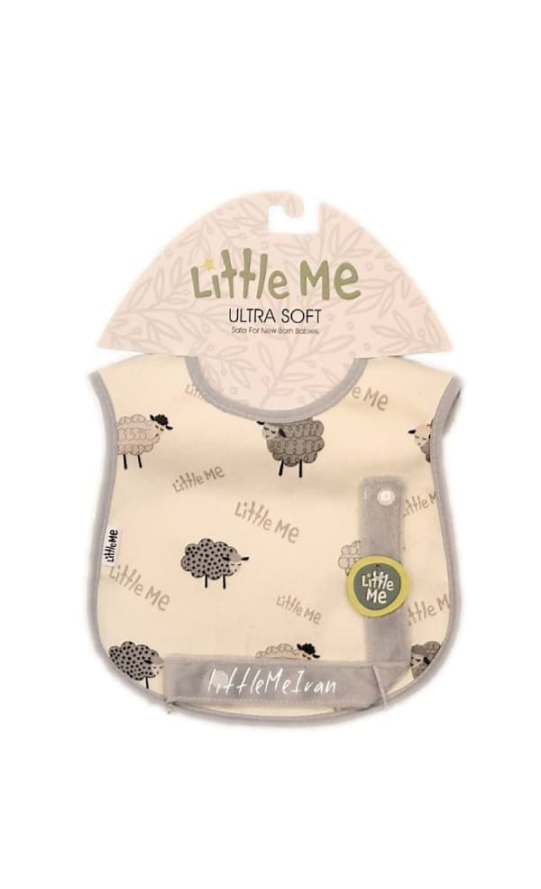 پیشبند نوزادی به همراه بند پستانک little me طرح گوسفند